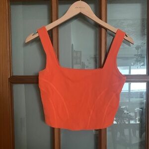 Square Neck Orange Crop Top